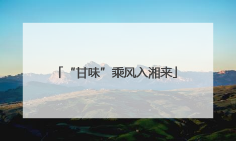 “甘味”乘风入湘来
