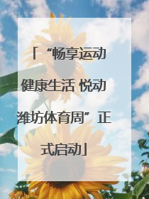 “畅享运动 健康生活 悦动潍坊体育周”正式启动