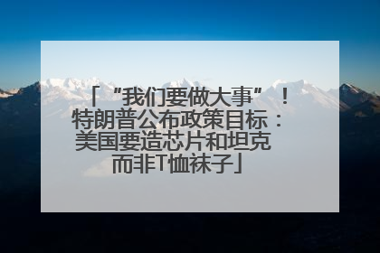 “我们要做大事”！特朗普公布政策目标：美国要造芯片和坦克 而非T恤袜子