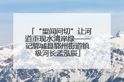 “望闻问切”让河道重现水清岸绿——记郓城县郓州街道镇级河长孟泓辰