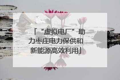 “虚拟电厂”助力枣庄电力保供和新能源高效利用