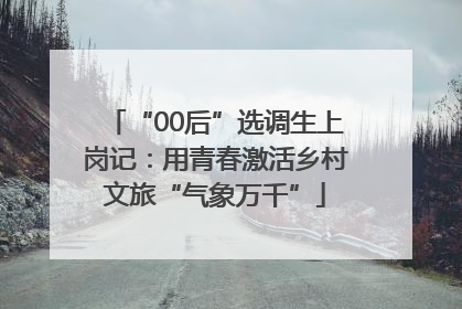 “00后”选调生上岗记：用青春激活乡村文旅“气象万千”