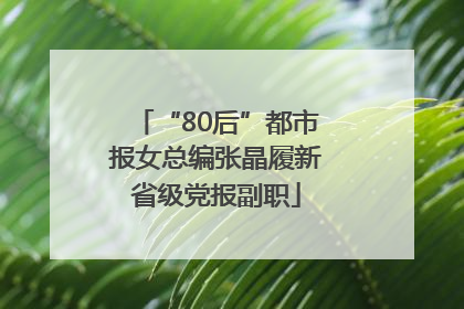 “80后”都市报女总编张晶履新省级党报副职