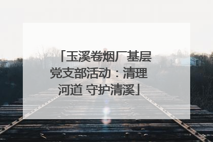 玉溪卷烟厂基层党支部活动：清理河道 守护清溪
