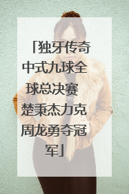 独牙传奇中式九球全球总决赛 楚秉杰力克周龙勇夺冠军
