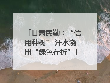甘肃民勤：“信用种树” 汗水浇出“绿色存折”