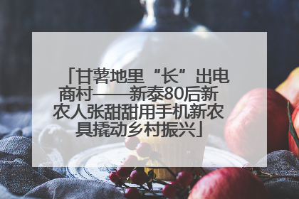 甘薯地里“长”出电商村——新泰80后新农人张甜甜用手机新农具撬动乡村振兴