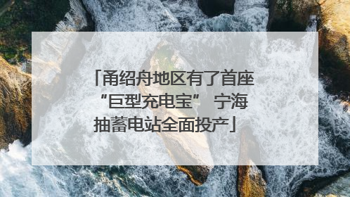 甬绍舟地区有了首座“巨型充电宝” 宁海抽蓄电站全面投产
