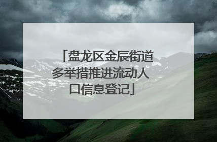 盘龙区金辰街道多举措推进流动人口信息登记