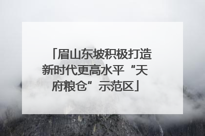 眉山东坡积极打造新时代更高水平“天府粮仓”示范区