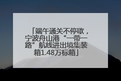 端午通关不停歇，宁波舟山港“一带一路”航线进出境集装箱1.48万标箱