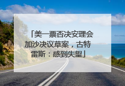 美一票否决安理会加沙决议草案，古特雷斯：感到失望