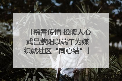 粽香传情 橙暖人心 武昌紫阳以端午为媒织就社区“同心结”
