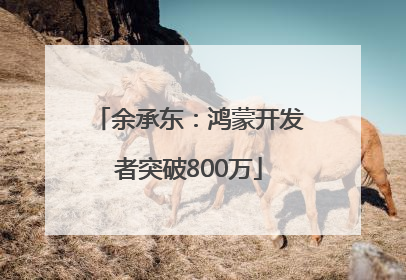 余承东：鸿蒙开发者突破800万
