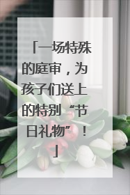 一场特殊的庭审，为孩子们送上的特别“节日礼物”！