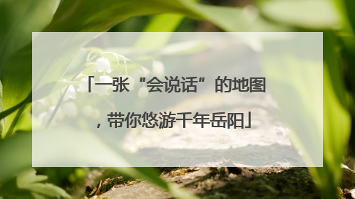一张“会说话”的地图，带你悠游千年岳阳