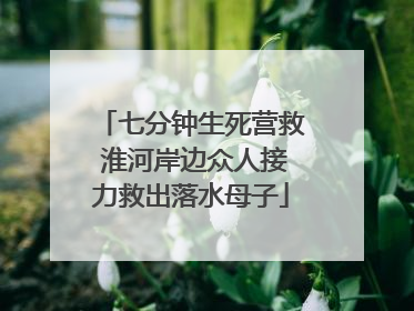 七分钟生死营救 淮河岸边众人接力救出落水母子