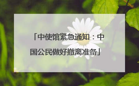 中使馆紧急通知：中国公民做好撤离准备