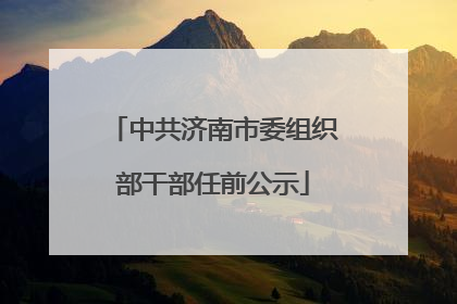 中共济南市委组织部干部任前公示