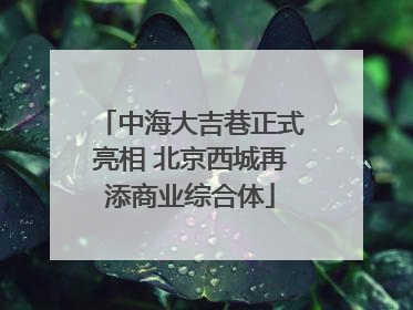 中海大吉巷正式亮相 北京西城再添商业综合体