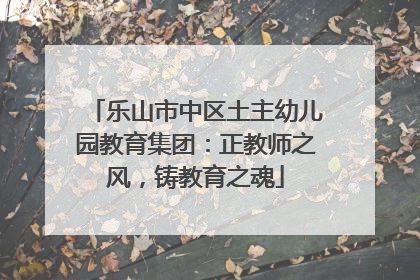 乐山市中区土主幼儿园教育集团：正教师之风，铸教育之魂