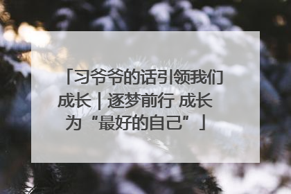 习爷爷的话引领我们成长｜逐梦前行 成长为“最好的自己”