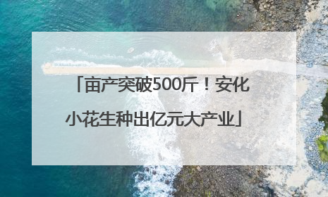 亩产突破500斤！安化小花生种出亿元大产业