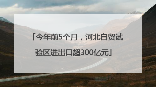 今年前5个月，河北自贸试验区进出口超300亿元