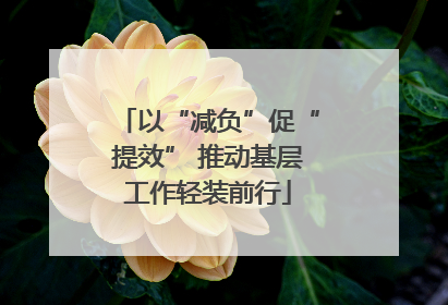 以“减负”促“提效” 推动基层工作轻装前行