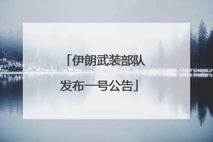 伊朗武装部队发布一号公告