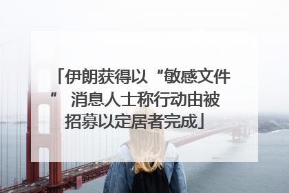 伊朗获得以“敏感文件” 消息人士称行动由被招募以定居者完成