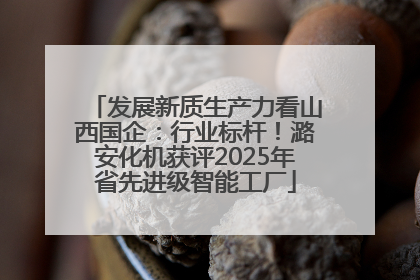 发展新质生产力看山西国企：行业标杆！潞安化机获评2025年省先进级智能工厂
