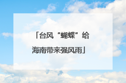 台风“蝴蝶”给海南带来强风雨