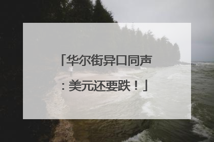 华尔街异口同声：美元还要跌！