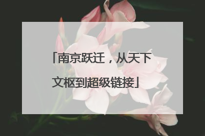 南京跃迁，从天下文枢到超级链接
