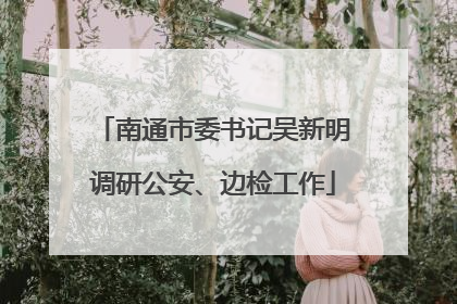 南通市委书记吴新明调研公安、边检工作