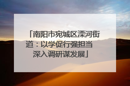 南阳市宛城区溧河街道：以学促行强担当 深入调研谋发展