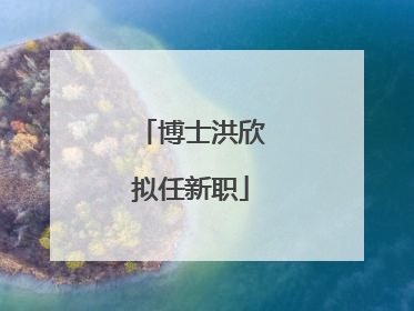 博士洪欣拟任新职