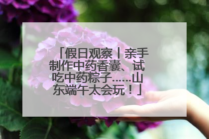 假日观察丨亲手制作中药香囊、试吃中药粽子……山东端午太会玩！