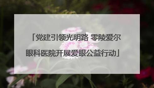 党建引领光明路 零陵爱尔眼科医院开展爱眼公益行动