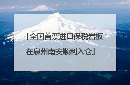 全国首票进口保税岩板在泉州南安顺利入仓