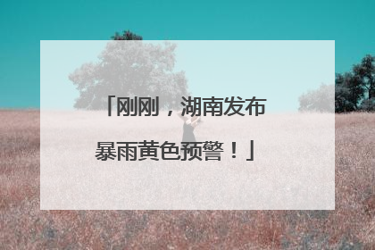 刚刚，湖南发布暴雨黄色预警！