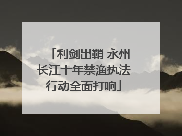 利剑出鞘 永州长江十年禁渔执法行动全面打响