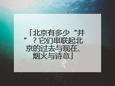 北京有多少“井”？它们串联起北京的过去与现在、烟火与诗意