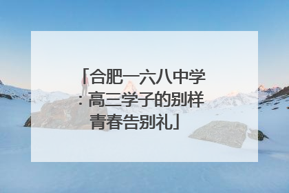 合肥一六八中学：高三学子的别样青春告别礼