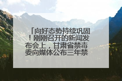 向好态势持续巩固！刚刚召开的新闻发布会上，甘肃省禁毒委向媒体公布三年禁毒工作“成绩单”