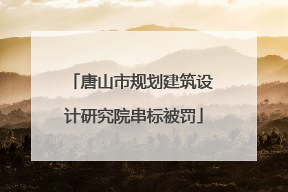 唐山市规划建筑设计研究院串标被罚