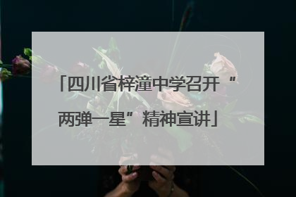 四川省梓潼中学召开“两弹一星”精神宣讲