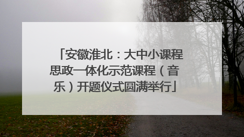 安徽淮北：大中小课程思政一体化示范课程（音乐）开题仪式圆满举行