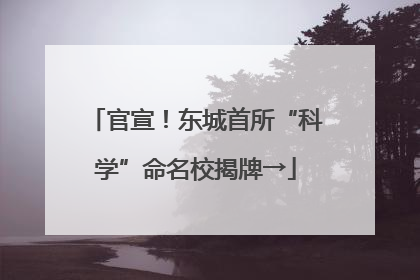 官宣！东城首所“科学”命名校揭牌→